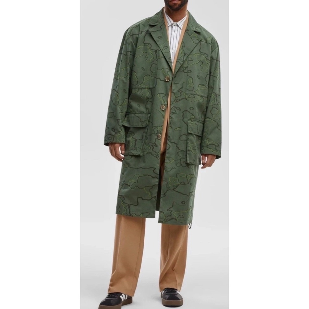 Mode of One Men's Relaxed-Fit Lightweight Coat Wild Ivy Print size M